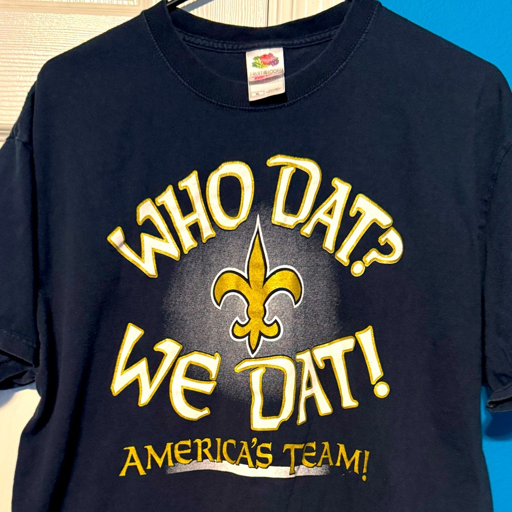 Vintage New Orleans Saints Who Dat? We Dat! America’s Team NFL T-Shirt Adult XL